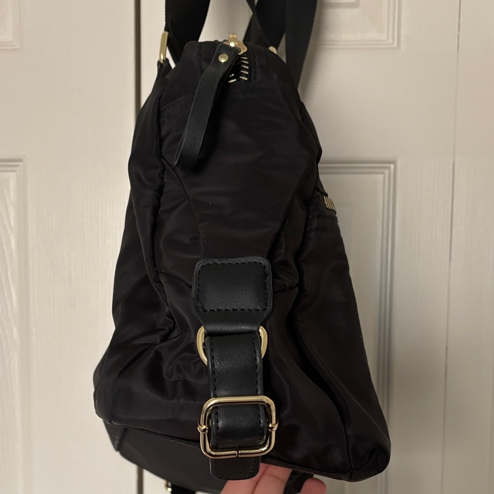 Adrienne Vittadini Black Nylon Shoulder Bag with Front Zip Pockets Travel - Picture 5 of 7